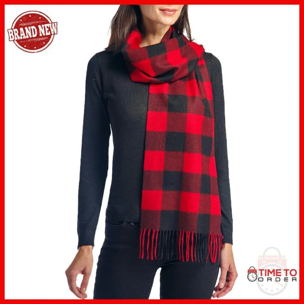 100% Pure Cashmere Winter Scarf, 66x12 Inches, Pill-Resistant Luxury